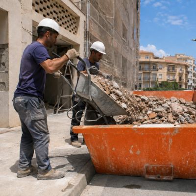 Retirada de escombros durante una reforma