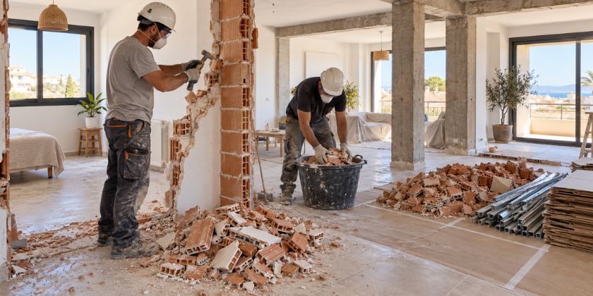 Demolición interior en una reforma qué revisar antes de tirar tabiques